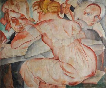 Woman with a Mirror Artwork by Boris Grigoriev