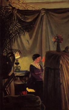 Gabrielle Vallotton At The Piano Artwork by Felix Vallotton