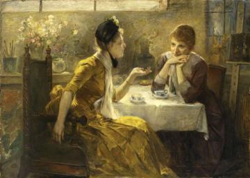Visit In The Studio Artwork by Bertha Wegmann