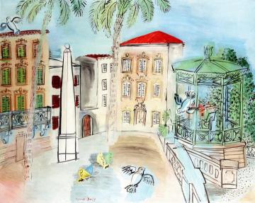 The Place D'hyeres: Obelisk And Bandstand Artwork by Raoul Dufy