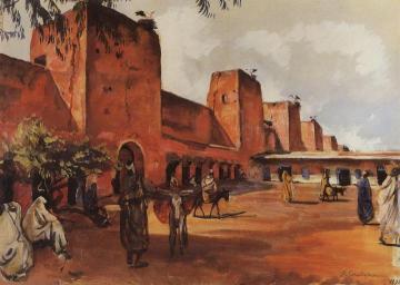 Marrakech. The walls and towers of the city Artwork by Zinaida Serebriakova