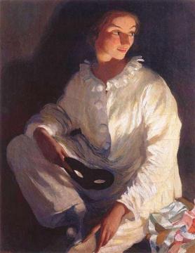 Self Portrait As Pierrot Artwork by Zinaida Serebriakova