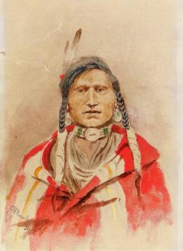 Portrait Of An Indian Artwork by Charles Marion Russell
