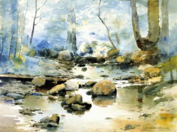 Rocks In A Stream Artwork by Charles Warren Eaton