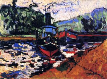 The Tugboat Artwork by Maurice De Vlaminck