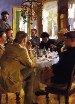Artists' Luncheon in Skagen Artwork by Peder Severin Kroyer