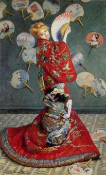 Camille Monet In Japanese Costume Artwork by Claude Oscar Monet