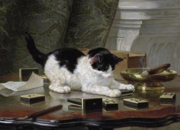 Katjesspel Artwork by Henriette Ronner-Knip