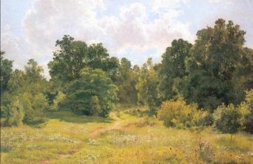 Deciduous Forest Edge (etude) Artwork by Ivan Ivanovich Shishkin