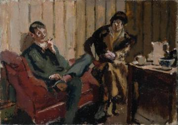 The Little Tea Party: Nina Hamnett And Roald Kristian Artwork by Walter Richard Sickert