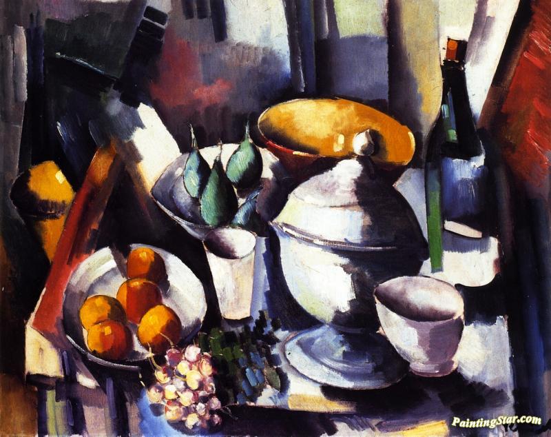 Still Life With Fruit And A Bottle Artwork by Maurice De Vlaminck