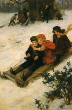 A Merry Sleigh Ride Artwork by George Sheridan Knowles
