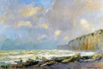 Rising Seas at Veulettes Artwork by Albert Lebourg