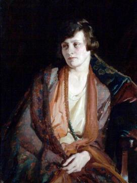 Portrait of a Lady with a Chiffon Scarf Artwork by William Charles Penn