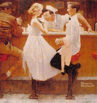 After The Prom Artwork by Norman Rockwell