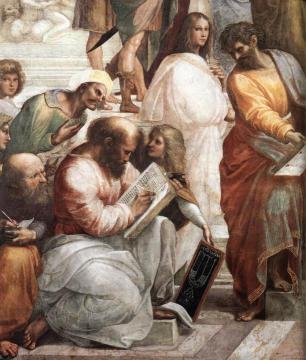 The School of Athens (detail 4) (Stanza della Segnatura) Artwork by Raphael