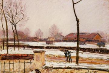 Winter Landscape, Moret Artwork by Alfred Sisley