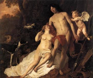 Venus and Adonis Artwork by Jacob Adriaensz Backer