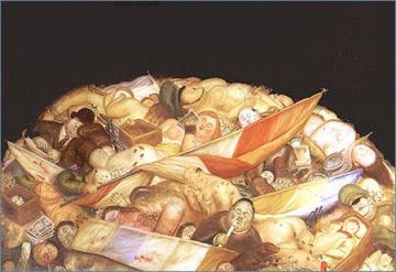 La guerra Artwork by Fernando Botero