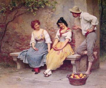 The Flirtation Artwork by Eugen Von Blaas