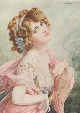 Lily Elsie in The Merry Widow Artwork by Talbot Hughes