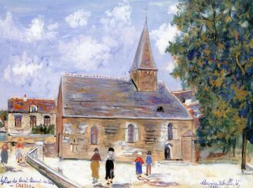 Eglise de Saint Leonard des Bois, Sarthe Artwork by Maurice Utrillo
