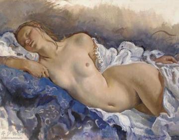 Sleeping Nude Artwork by Zinaida Serebriakova