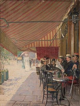 Terrasse De Cafe Artwork by Delphin Enjolras