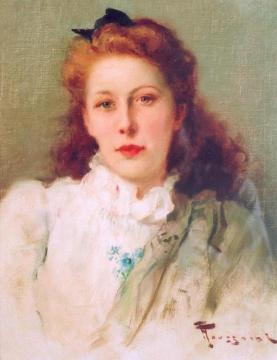 Portrait of a Young Girl Artwork by Fernand Toussaint