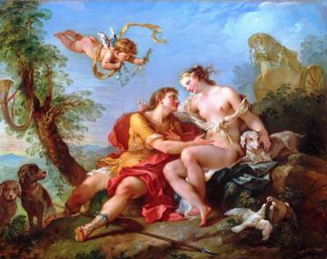Venus and Adonis Artwork by Charles-Joseph Natoire