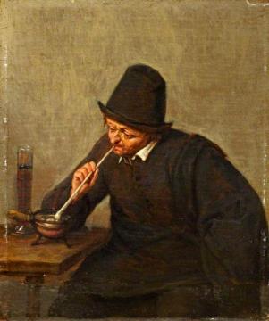 A Man Smoking Artwork by Adriaen van Ostade