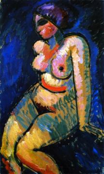 Female Nude, Sitting Artwork by Alexej Jawlensky