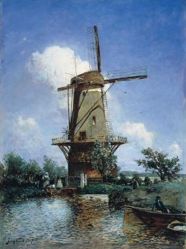 Windmill near Delft Artwork by Johan Berthold Jongkind