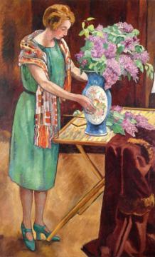 Young Woman With A Blue Vase Artwork by Louis Valtat