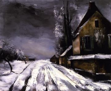 Village In The Snow Artwork by Maurice De Vlaminck