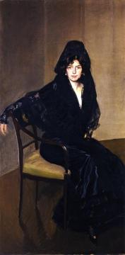 Clotilde in Black Artwork by Joaquin Sorolla y Bastida