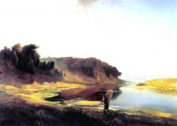Landscape With A River And An Angler Artwork by Alexei Kondratevich Savrasov