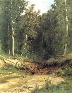 Woodland Brook Artwork by Ivan Ivanovich Shishkin