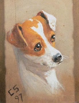 Dog's Head Artwork by Charles Spencelayh