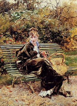 Sitting in the Garden Artwork by Giovanni Boldini