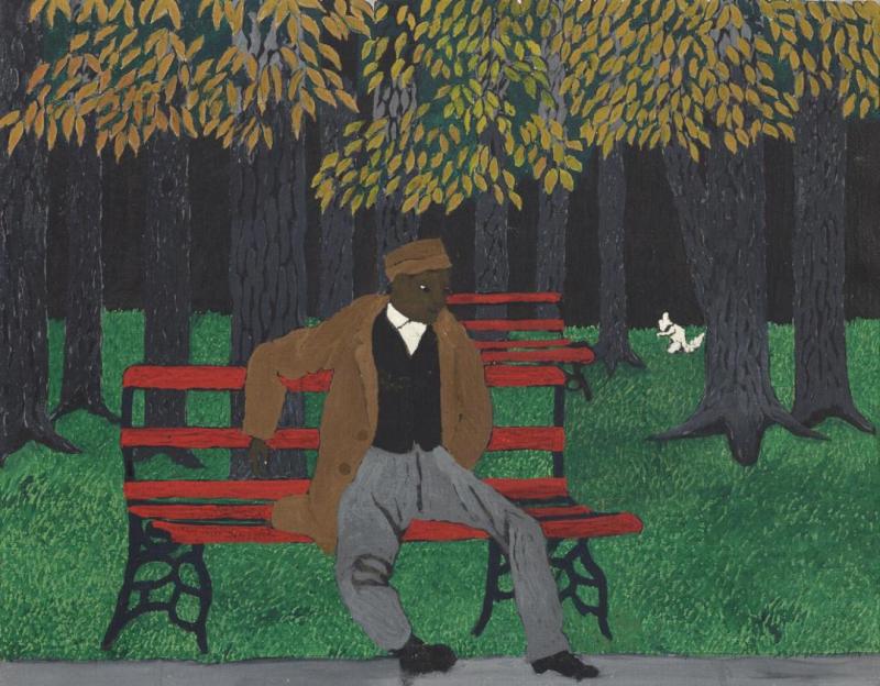Man On A Bench Artwork by Horace Pippin