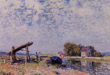 The Loing Canal at Saint-Mammes Artwork by Alfred Sisley