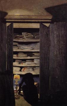 Woman Searching Through A Cupboard Artwork by Felix Vallotton