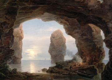 Fisherman in a Grotto, Helgoland Artwork by Christian Morgenstern