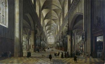 Mass in a Flemish Church Artwork by Pieter Neefs the Elder
