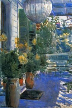 Veranda of the Old House Artwork by Frederick Childe Hassam