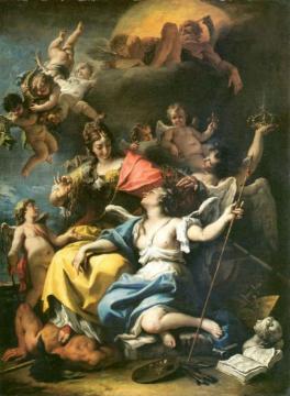 Allegory of France as Minerva is triumphing over Ignorance and Crowning the Virtue Artwork by Sebastiano Ricci