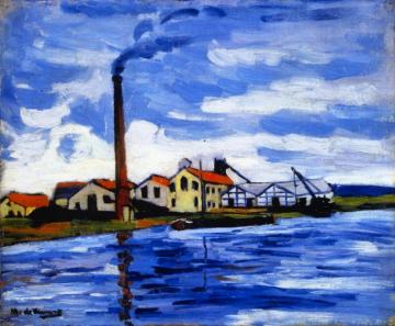 The Banks Of The Seine At Nanterre Artwork by Maurice De Vlaminck