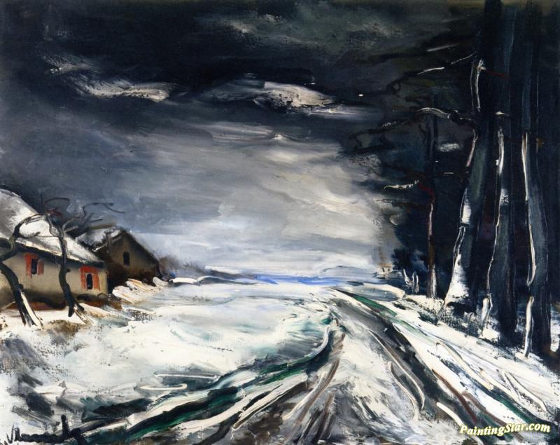 Road In The Snow Artwork by Maurice De Vlaminck
