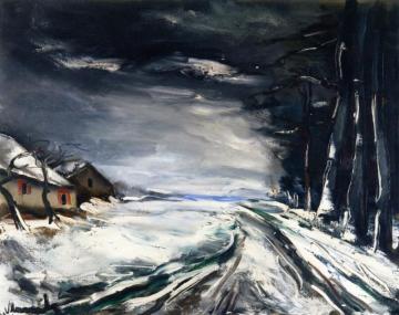 Road In The Snow Artwork by Maurice De Vlaminck
